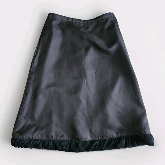 Joeffer Caoc Skirt Womens 6 Black Silk Mesh Balloon Shell Lined Midi Fairy FLAWS - Picture 14 of 16